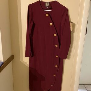 Jacket style dress with gold buttons